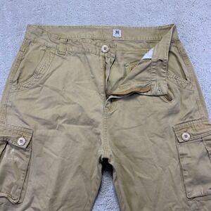 Mustway Men's Cargo Pants Size 36x30 Beige Casual Outdoor Trousers Utility
